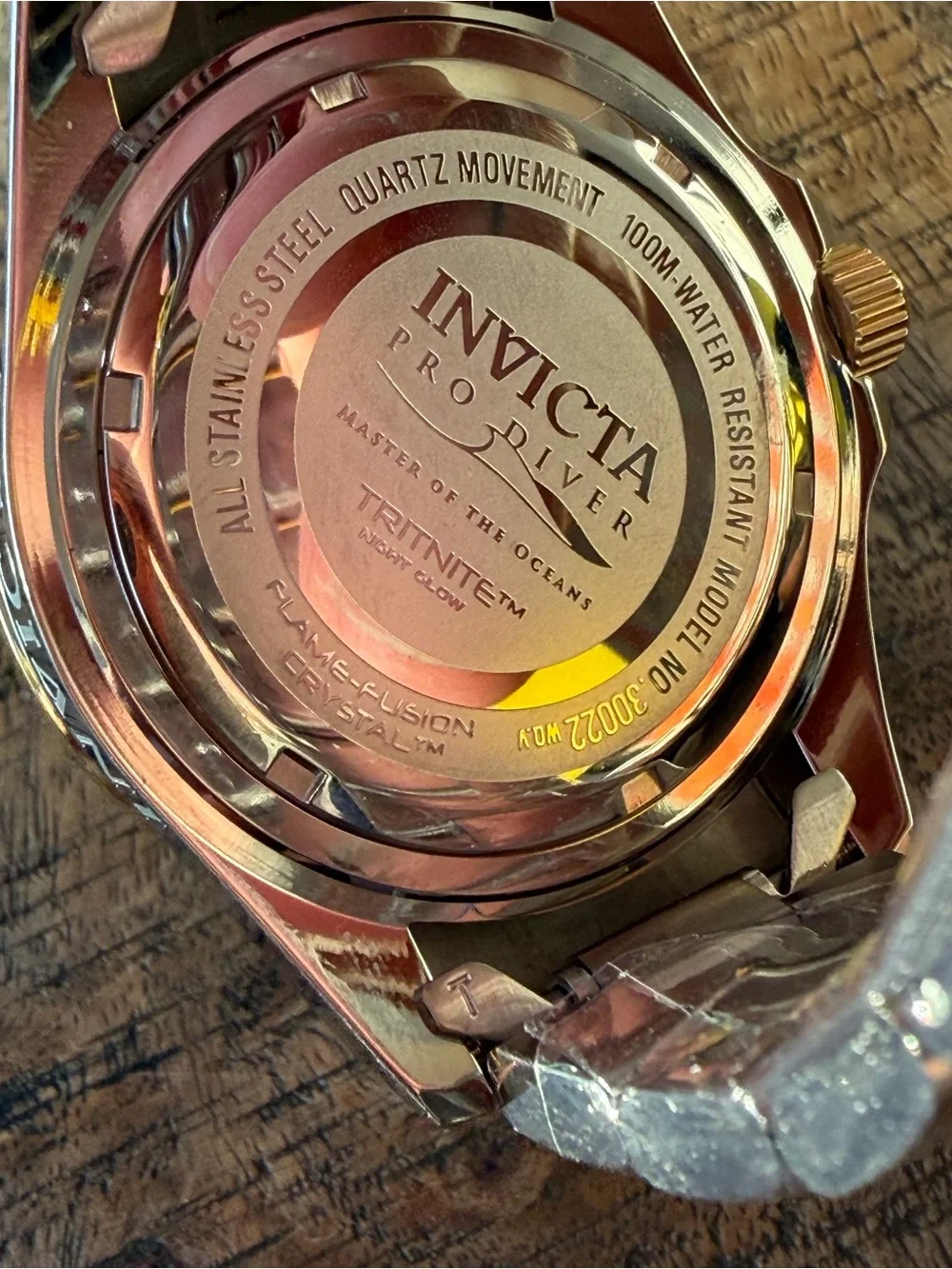 NEW Invicta Pro Diver Currentwave Two-Tone Gold Dial Stainless Steel Watch 43mm